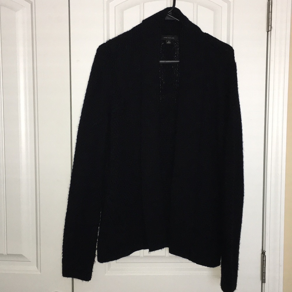 Black Cable Knit Sweater Cardigan
